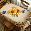 Tablecloth 2D Flat  Spring Summer Yellow Sunflower Print TableclothTerrace Indoor Outdoor Deco