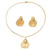 European, American and Other Women's Geometric Necklace Set Niche Flower Leaf Texture Design Stud Earrings Versatile Jewelry Women
