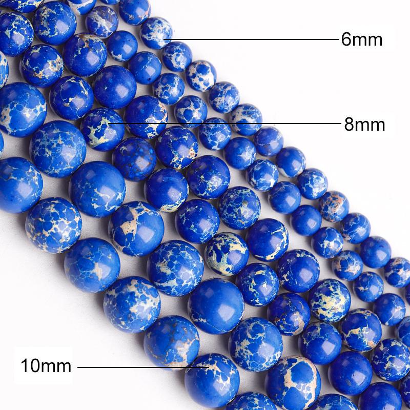 6/8/10mm Emperor Stone Beads For Jewelry Making Loose Spacer Round Imperial Beads DIY Bracelet Necklace Jewelry Charms Crafts