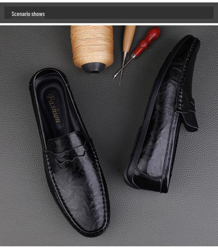 Seasonal Men's Breathable Soft-sole Leather Loafers – Slip-on British Style Casual Shoes