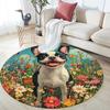 Boston Terrier Pattern Round rug,Carpet Rug for Living Room Bedroom  Playroom ,Non-slip Floor Mat,Holiday Gifts and Birthday Gifts.