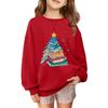 Children's Fashionable Casual Long-sleeved Loose Christmas Print Pullover Sweatshirt