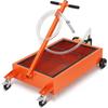 5 Gallon Oil Drain Cart 110V Electric Pump 8 Feet Hose Orange | Steel Body with Folding Handle and Smooth Rolling Wheels for Easy Positioning In