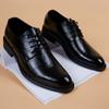 Business Formal Wear Men's Leather Shoes British Youth Trend Casual Men's Leather Shoes Black All-match