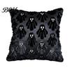 Removable Washable Cushion Shells Halloween Ghost Cover, Fuzzy Throw Pillow 18x18 Inch Versatile Square Covers Plush Case for Sofa Couch Home Holiday