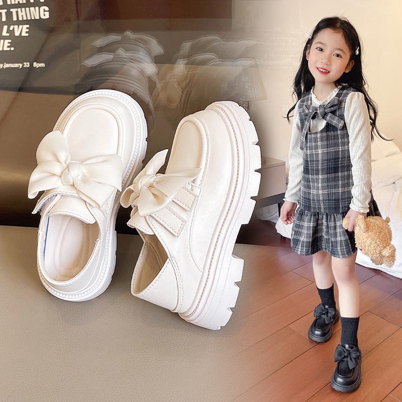 Spring And Autumn Girls' Leather Shoes With Soft Soles British Style Fashion Princess Shoes Kids Shoes