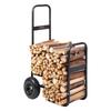 Firewood Log Cart, 113.4 Kg Load Capacity, Outdoor and Indoor Wood Rack Storage Mover with Pneumatic Rubber Wheels, Heavy Duty Steel Dolly Hauler,