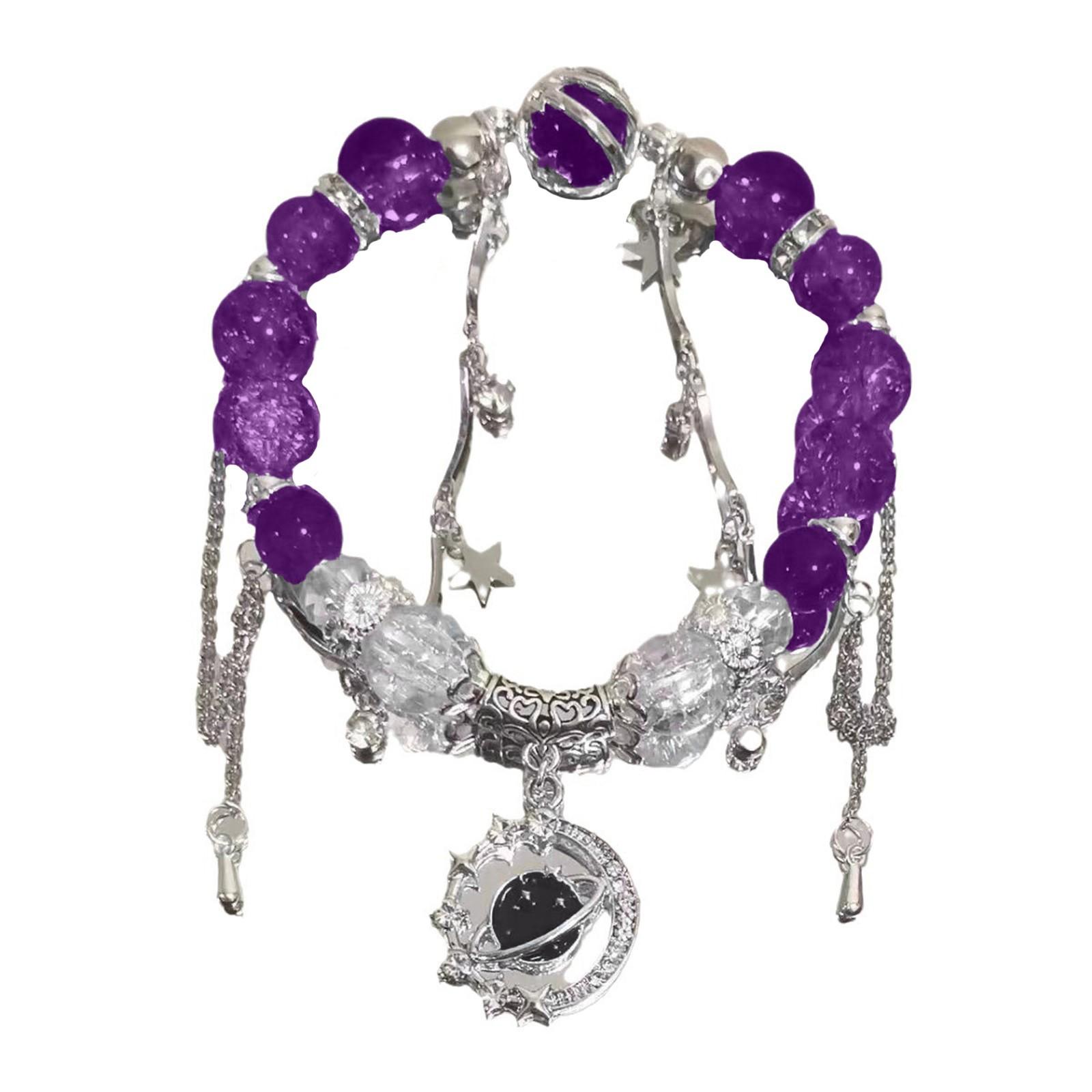 

Изысканное украшение для браслета, фиолетовый браслет, браслет с подвеской One Size