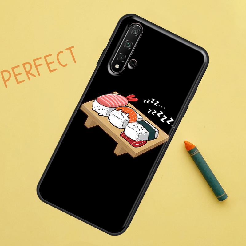 Kawaii Sushi Crowd For Huawei Nova 5T 9 10 SE 7i 8i 11i 12i Y60 Y61 Y70 Y72 Y73 Y90 Y91 P20 P30 P40 Lite Case