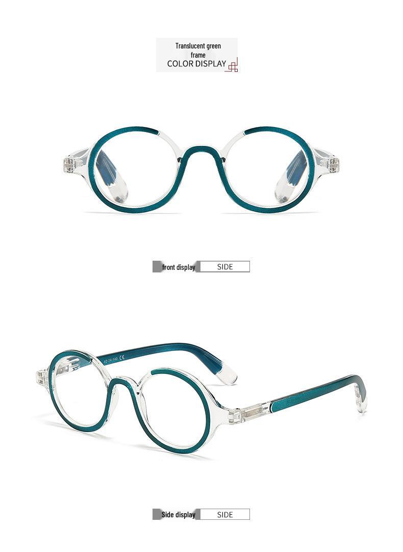 Korean Style Retro Anti-Blue Light Reading Glasses - Unisex, Round & Stylish for 2025 100°