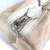 HERMES Porochon Mademoiselle Hand Bag Toile H / Leather Beige/White