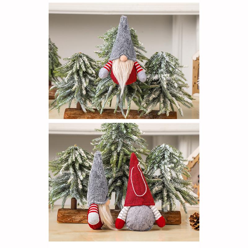 Christmas Gnome Doll Scandinavian Tomte Santa Figurine Plush Elf Toy Outdoor Yard Balcony Mini Decor