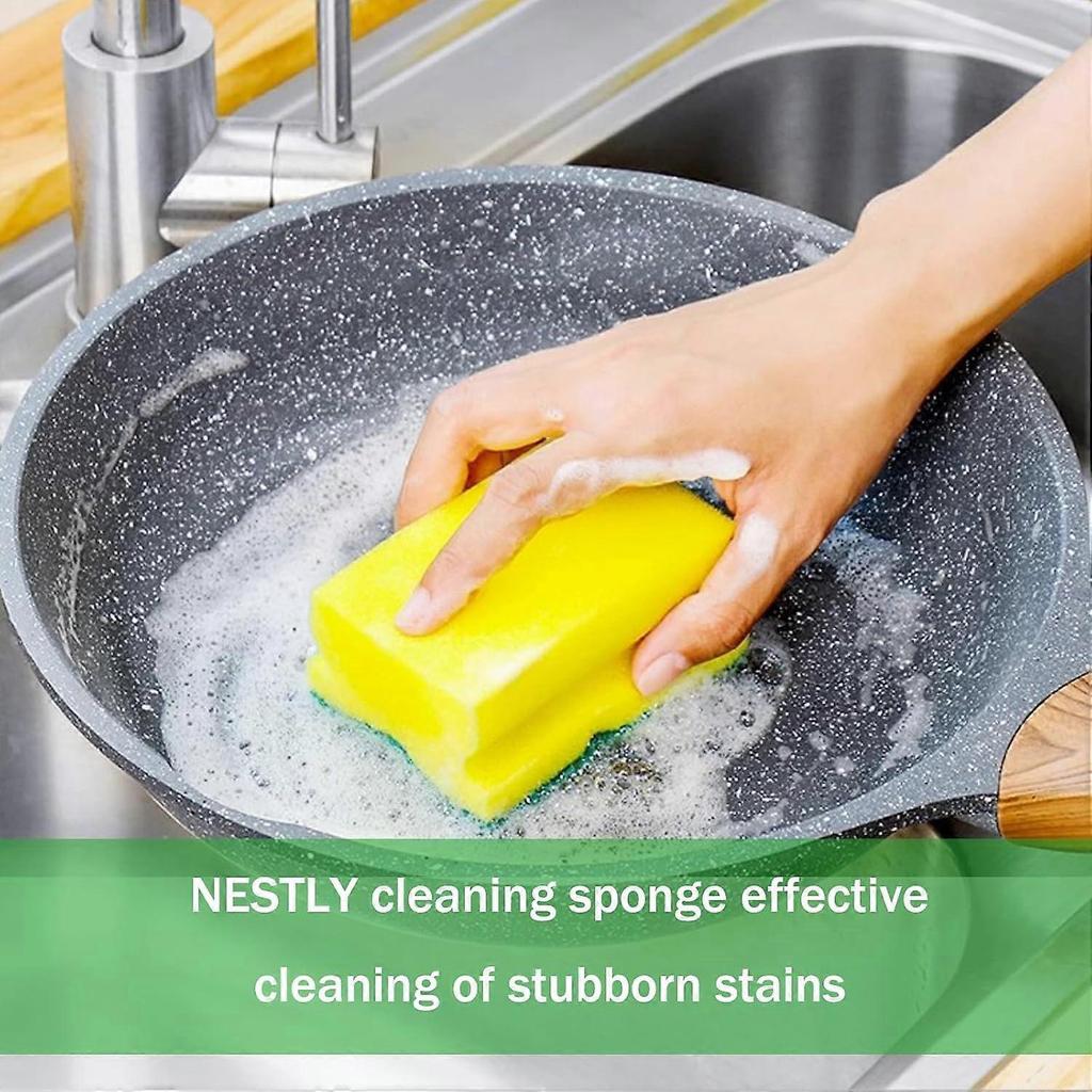 Kitchen Sponges, Heavy Duty Dish Sponges for Cleaning Kitchen, Dishes, Bathroom, 10-Pack Cleaning Sponge Less