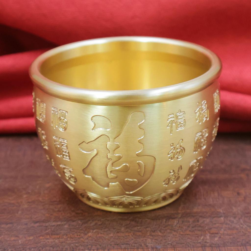 Hundred Blessings Bronze Brass Rice Ornament Home Living Room Decoration Wealth Accumulation Large Money Jar Treasure Bo