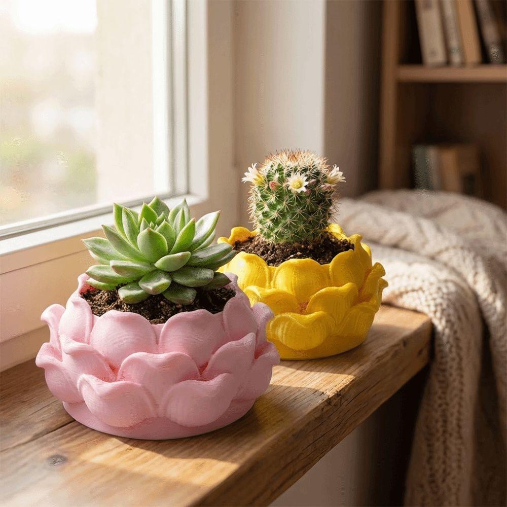 Plastic Growing Pots Lotus Shaped Nursery Pots Decorative Pot Flower Container  for Home Decoration