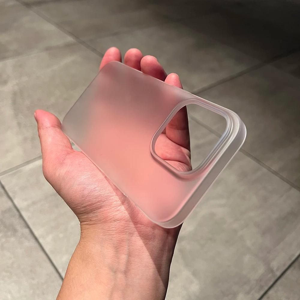 Transparent Matte PC Hard Case For For Iphone 16 15 14 16 Plus 13 Pro Max Clear Cover Ultra Thin Shell Anti-Fingerprint
