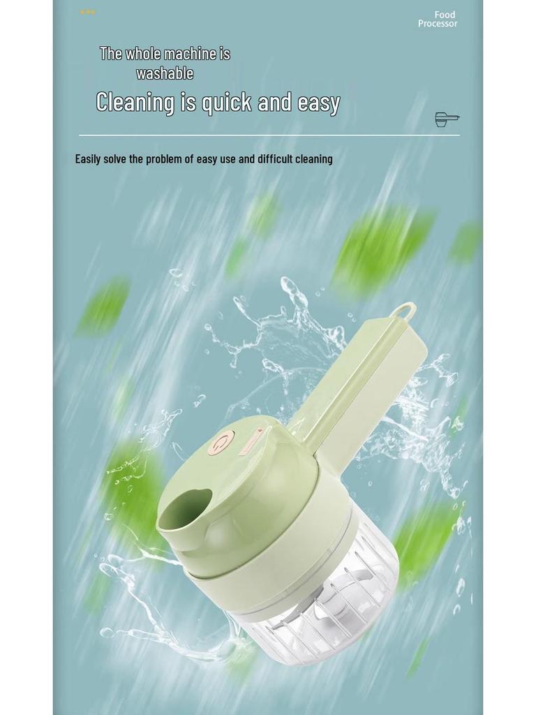 Second Gen Electric Handheld Veggie & Baby Food Cutter - Multi-Functional Garlic Masher & Meat Mincer