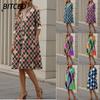 Fashion Summer Spring Short Sleeve V-Neck Casual Dresses