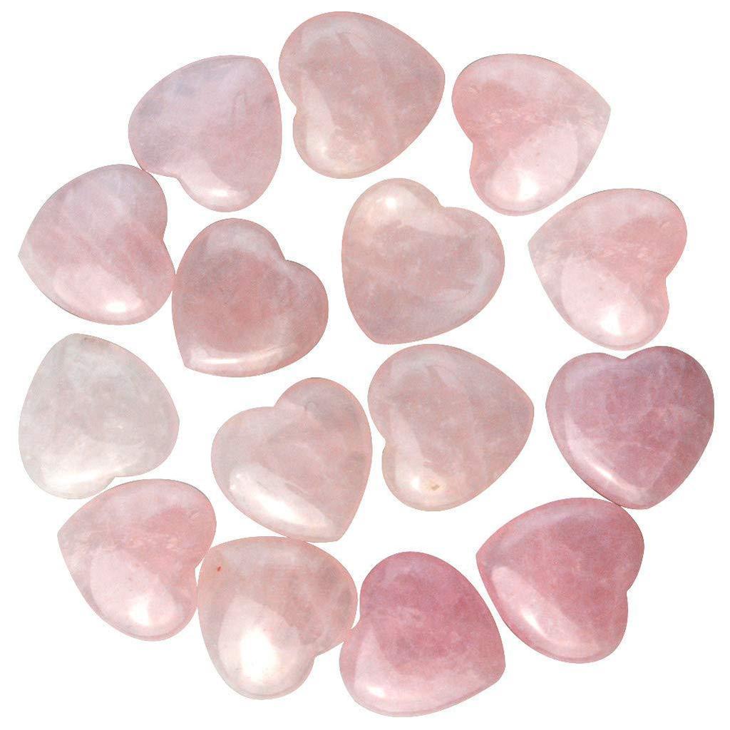 2cm Natural Rose Quartz Heart Crystal Gemstone