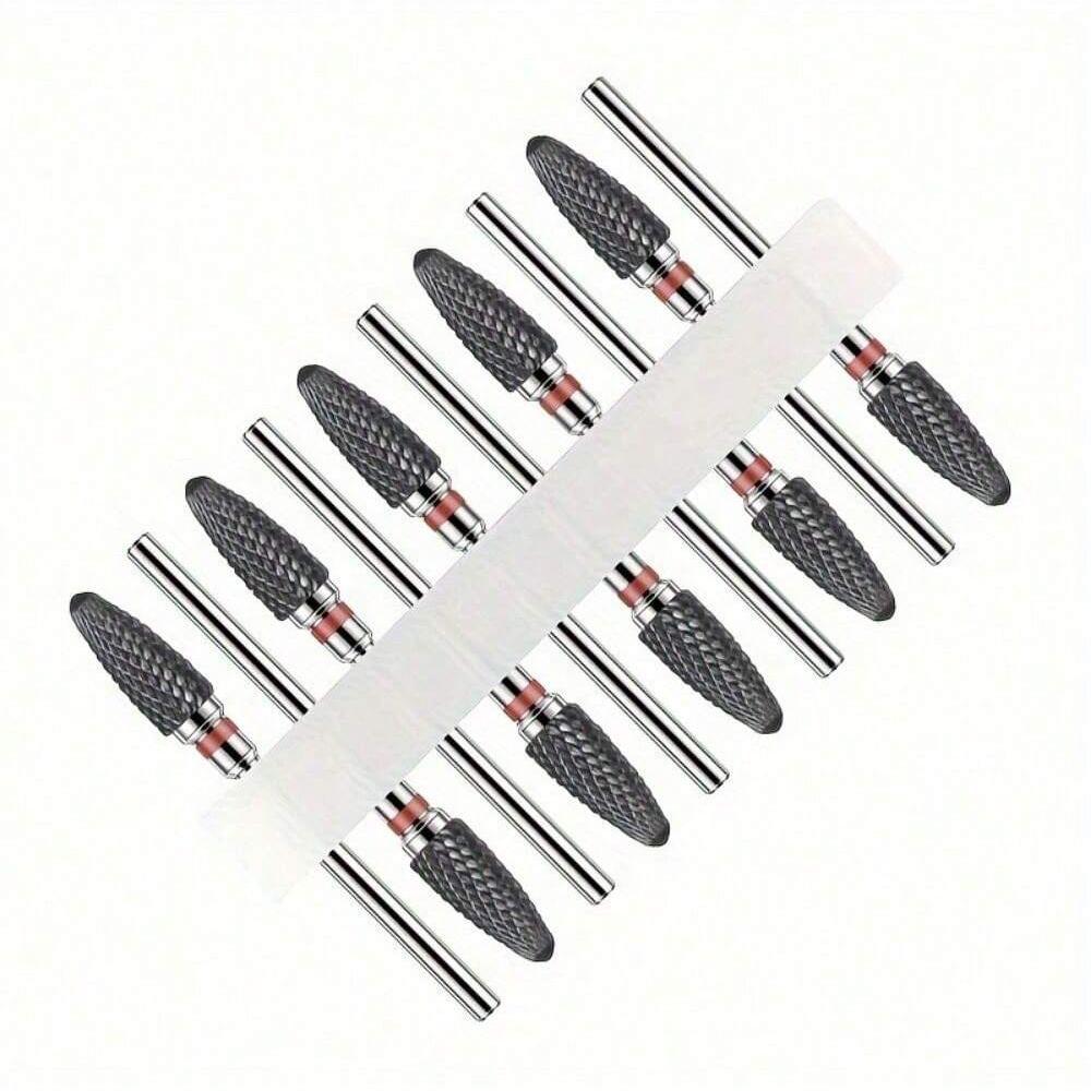 10pc/Set Ceramic Milling Cutter Nail Drill Bits Burr Gel Polish Remove Tools Cuticle Electric Manicure Files Kit Accessories