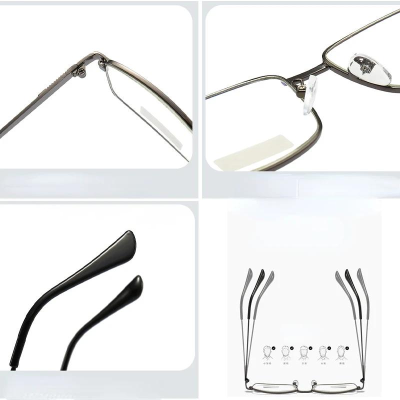 Metal Large Frame Anti Blue Reading Glasses High-end High-definition Presbyopia Glasses for Men Women Presbyopia Eyewear 50-600