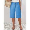 Ladies, Casual Pants, Fashionable, Solid Color, Cropped Pants, Mid Length Pants