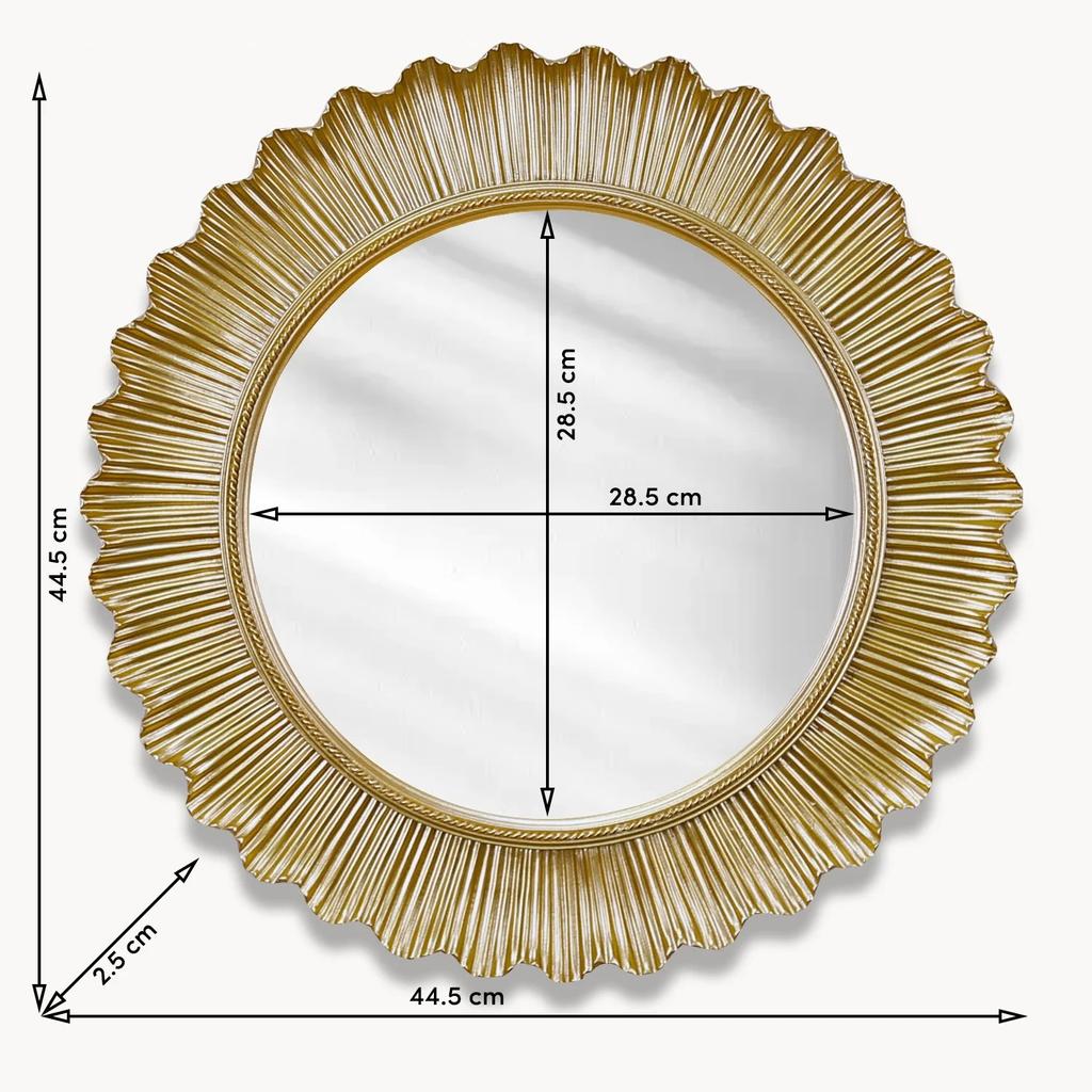Flashy Wall Mirror In Gold Color