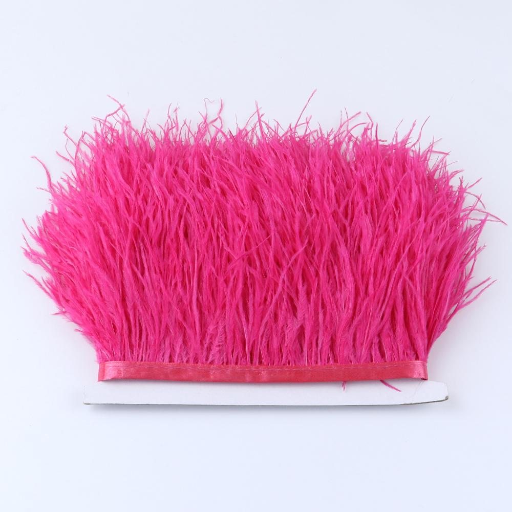 1Meter Colorful Real Ostrich Feather Trims Ribbon 8-10cm White Plumes for Party Dress Clothing Decoration Sewing Feathers Crafts