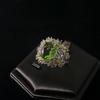 Heavy Industry Mint Green Treasure Ring High Niche Design Full of Diamonds Temperament Versatile Ring