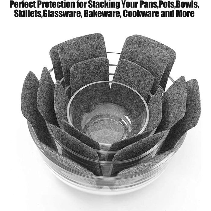 12 protections feutre pour poêles 3 tailles, anti-rayures, séparation ustensiles cuisine maison Label