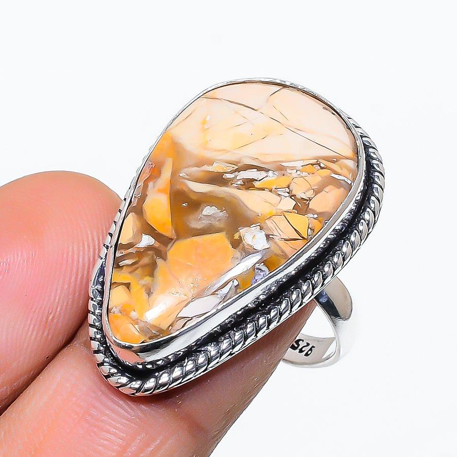 Mookaite Gemstone Handmade 925 Sterling Silver Jewelry Ring Size 8 SU-9309