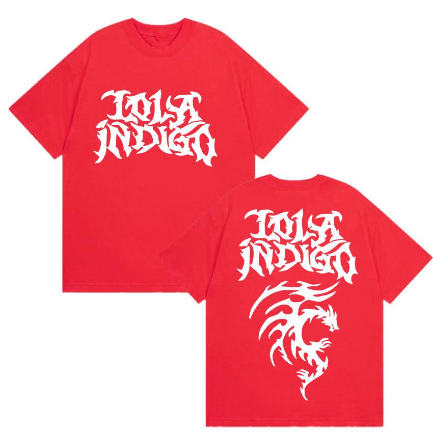 

Singer Lola Tour Indigo Double Sided Print T Shirts Men Women Clothing High Quality Fashion T-shirt Summer Oversized Cotton Tees S