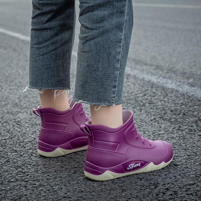 Wasserdichte Damen-Kurzstiefel Rutschfeste Leder-Sneaker Bequeme Freizeitschuhe 40 violett