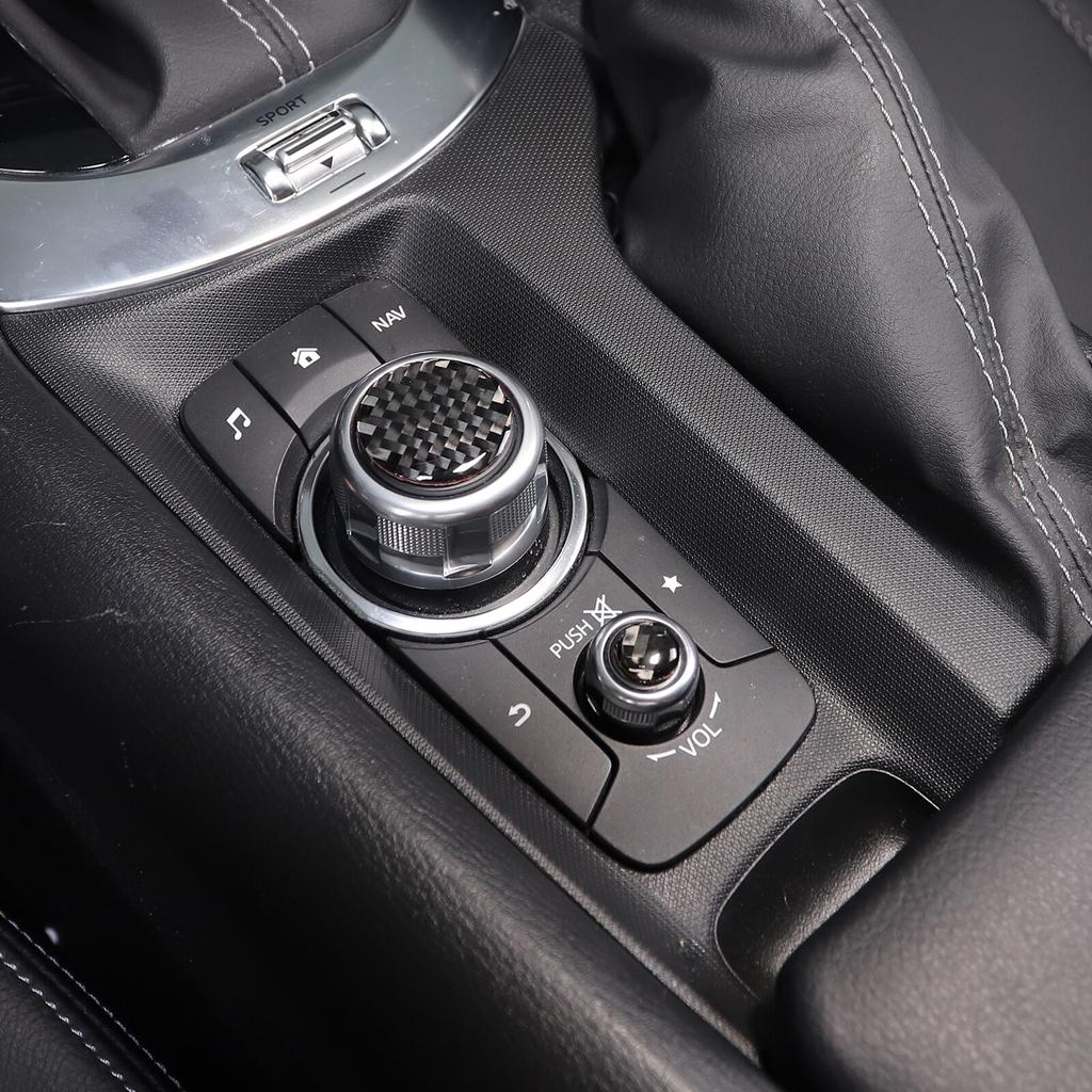 Soft Carbon fiber Multimedia knob Head sticker For Mazda MX-5 Miata 2016-23