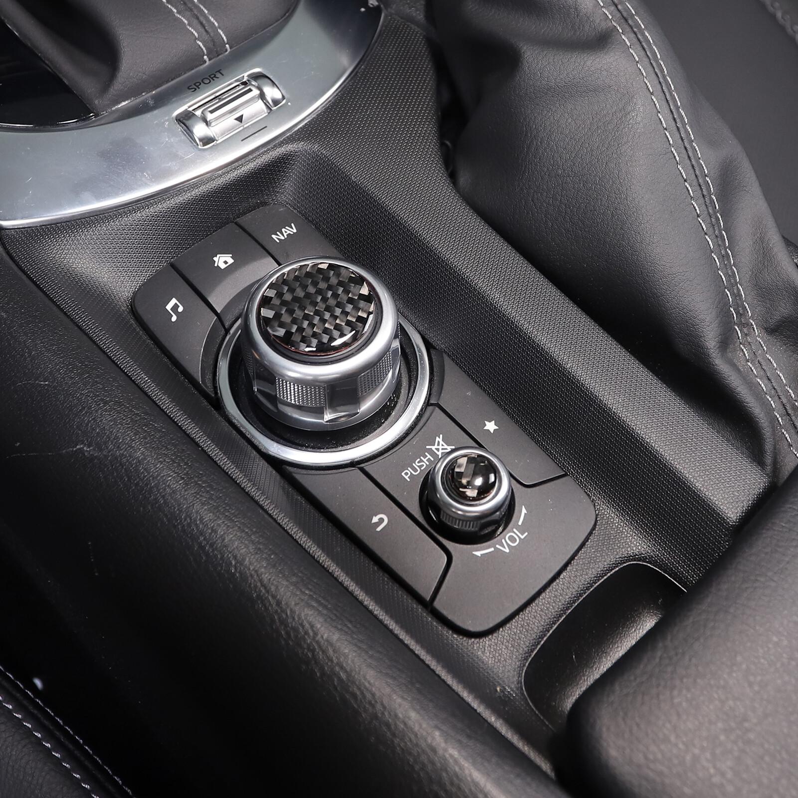 Soft Carbon fiber Multimedia knob Head sticker For Mazda MX-5 Miata 2016-23
