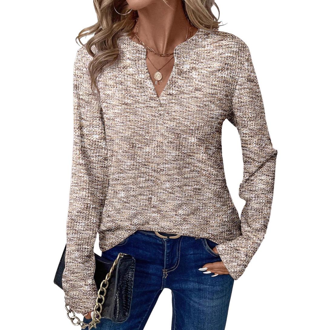 

Women s V-Neck Long Sleeve Knit Sweater in Blue and White Stripes XXL абрикосовый