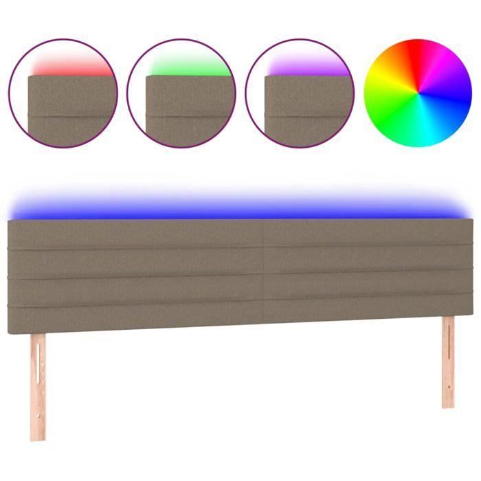 VidaXL LED Headboard Bedroom Furniture Double Bed Accessory Head of Bed Frame Interior Taupe 3121778