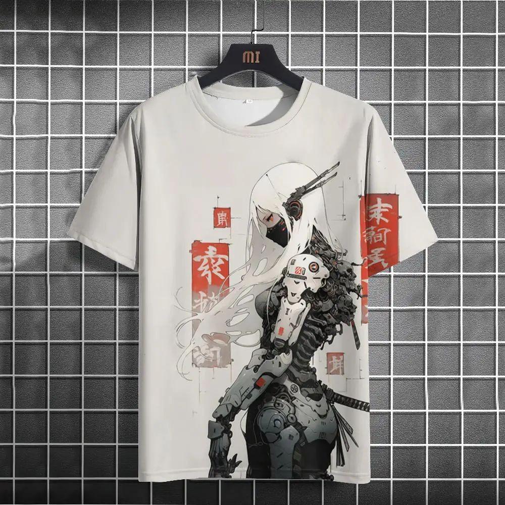 Men s Fashion Anime Character 3D Printed T-shirt Fashionable Street Trend Round Neck Top Comfortable Casual Soft Loose Pullover XL