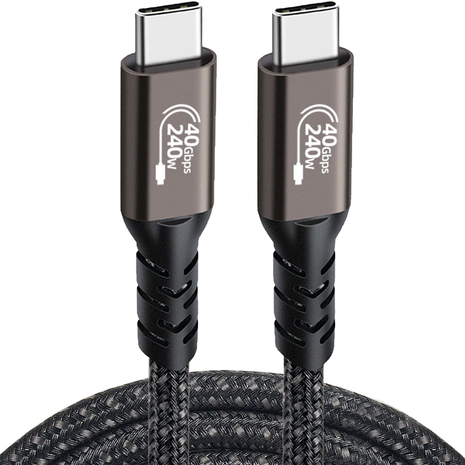 USB C Cable USB C to USB C Flexible Cable Support Thunderbolt 4/3 USB4 PD 240W Quickly Charge 8K Video 40Gbps Data B