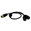 50cm MIDI DIN 5Pin Y Splitter Adapter Cable Male to Double DIN-5 Female Extension Audio Cord Line for MIDI Keyboards