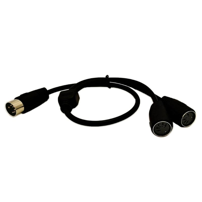 50cm MIDI DIN 5Pin Y Splitter Adapter Cable Male to Double DIN-5 Female Extension Audio Cord Line for MIDI Keyboards