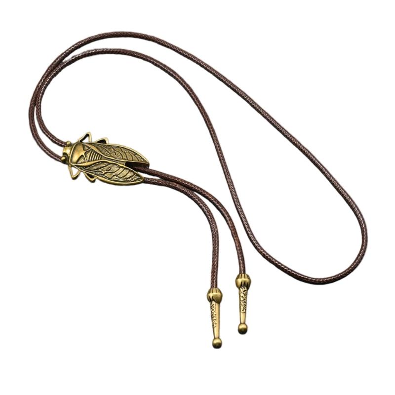 Stylish PU Leather Bolo Tie Necklace With Alloy Accents Stylish Wax Cord Necktie For Men Women Fashion Accessories