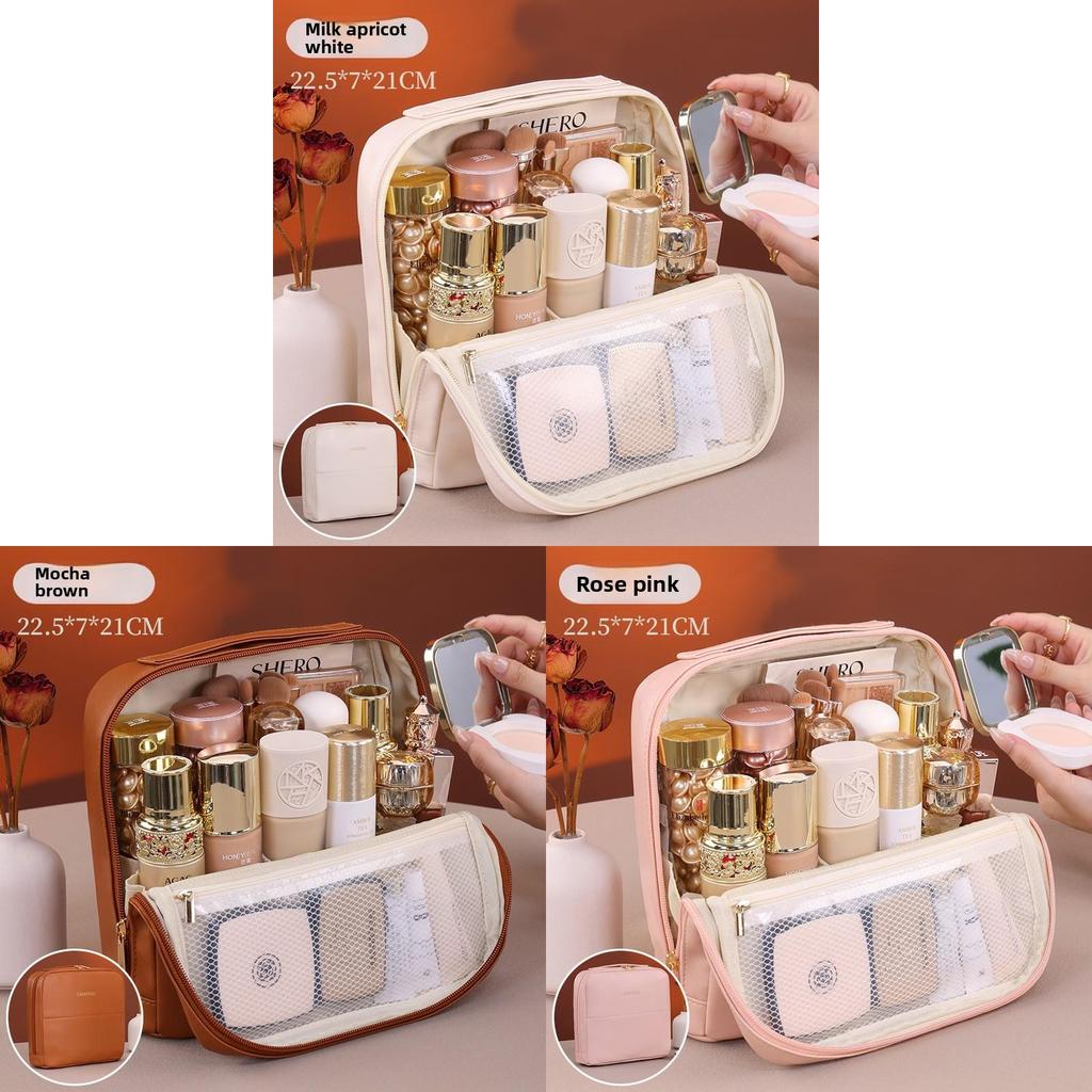 Portable Makeup Organizer With Magnetic Closure For Travel And Daily Use