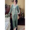 Autumn and Winter Xiaoxiangfeng New Pajamas Women's Golden Velvet Long-sleeved Lace Retro Internet Celebrity Style Can Be Worn Outside Loungewear