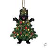 Charming Black Cat Christmas Ornament 2D Acrylic Hanging Decor For Tree Car Mirror Keychain Kid Xmas Gift Holiday Party Sup Q3E6