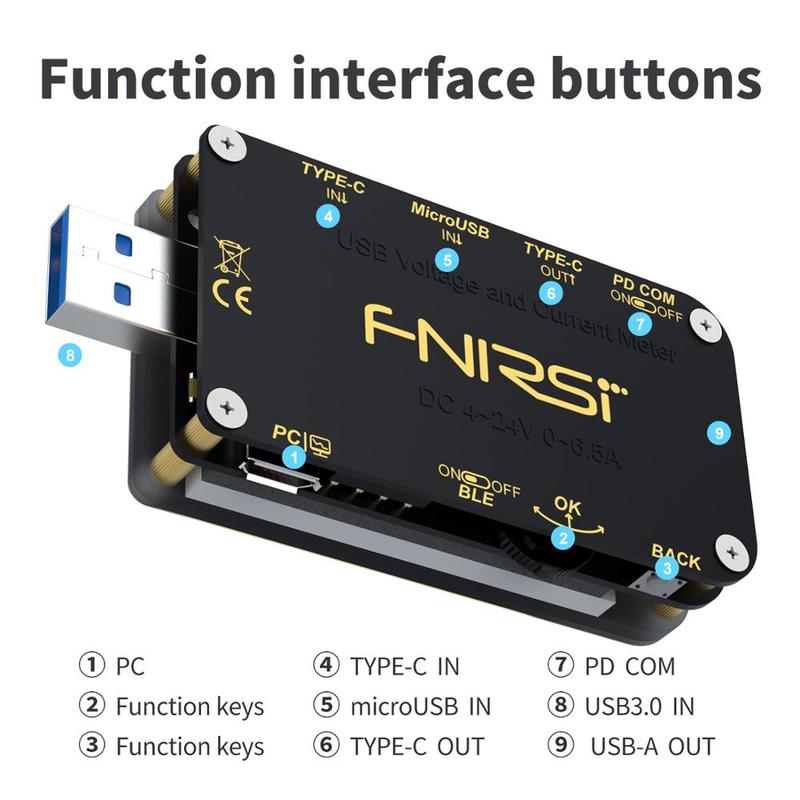 FNB48S FNB48P Trigger Voltmeter Ammeter Current And Voltmeter USB Tester QC4+PD3.0 2.0 PPS Fast Charging Protocol Capacity Test