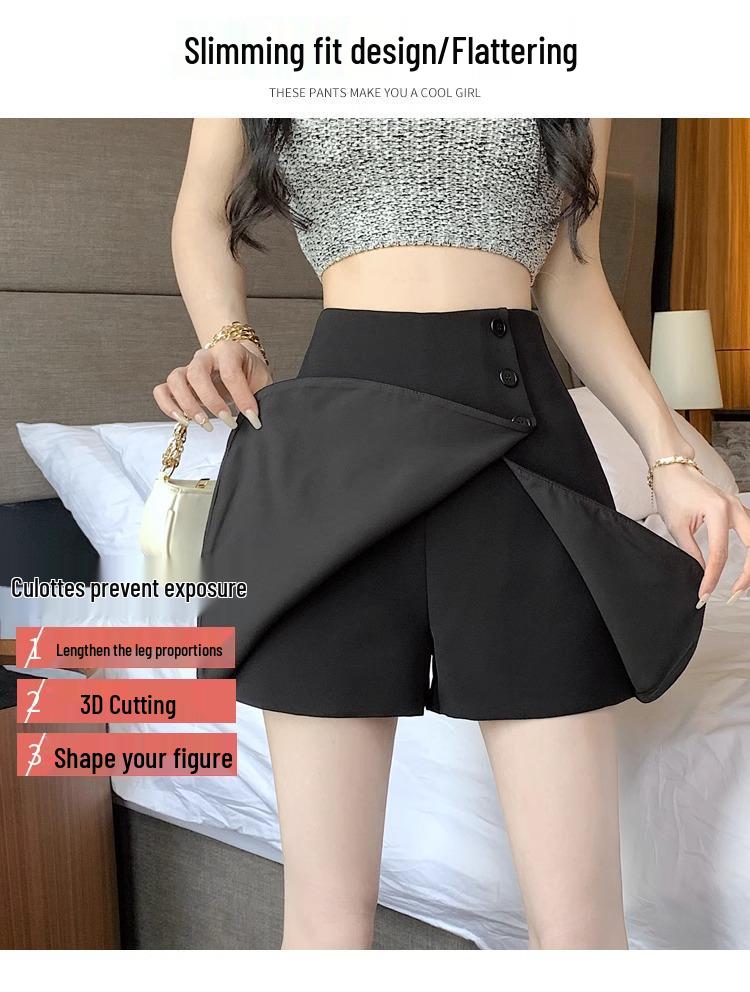 Femei Vară Talie Înaltă Anti-Expunere A-Line Fustă Scurtă cu Despicătură