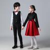 Children's Red Patriotic Choir Performance Costume for Elementary School Students - Boys & Girls Tuxedo for Singing or Hosting Events