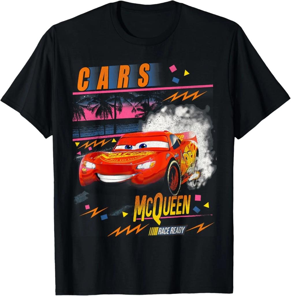 Pixar Cars Lightning McQueen Palm Tree Sunset T-Shirt