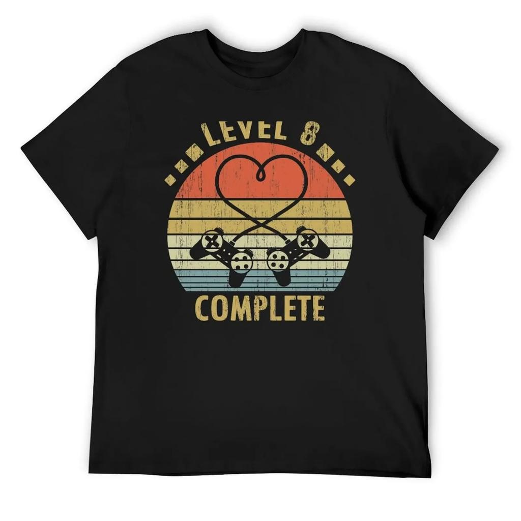 Level 8 Complete - 8th Wedding Anniversary Gift Video Gamer T-Shirt Clothing shirts graphic tee mens t shirts